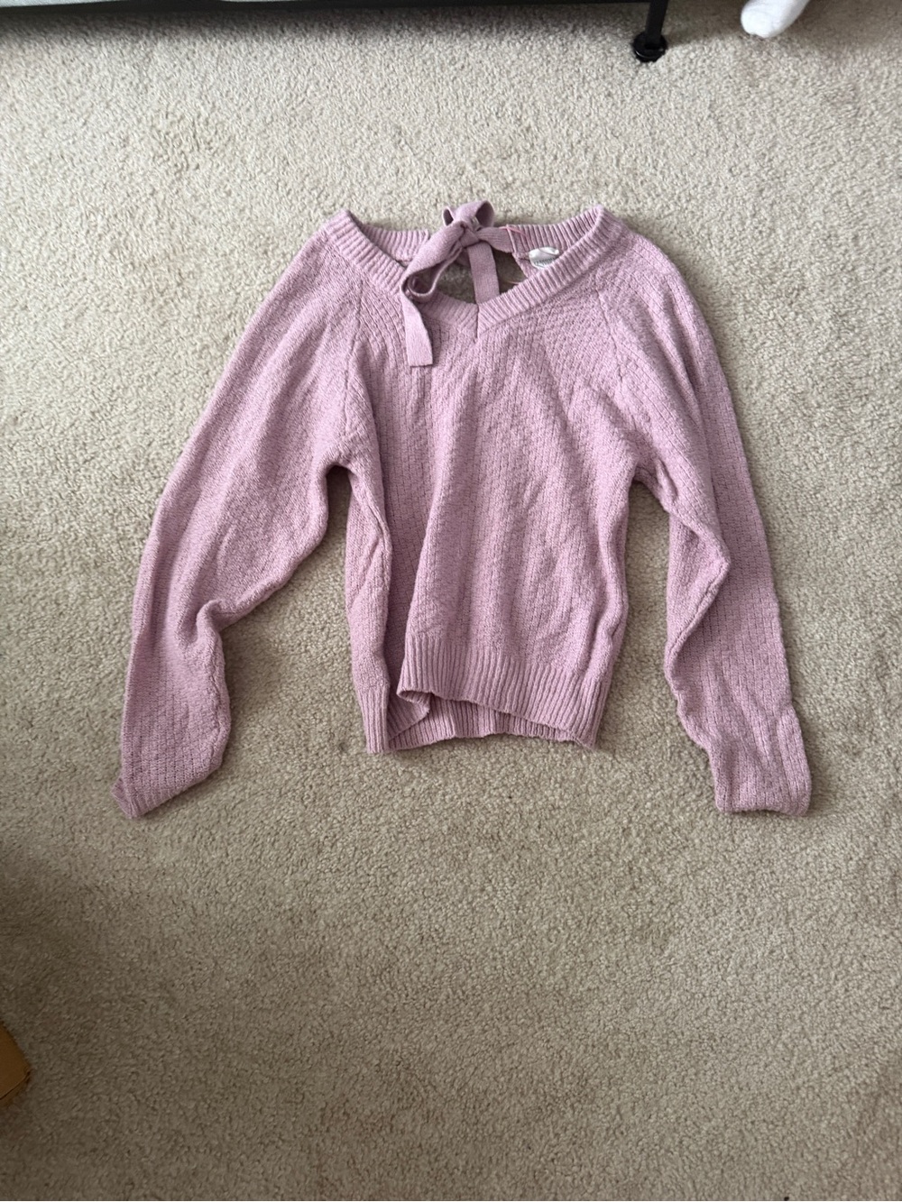 Freshman Rose Tie-Back Crewneck Sweater